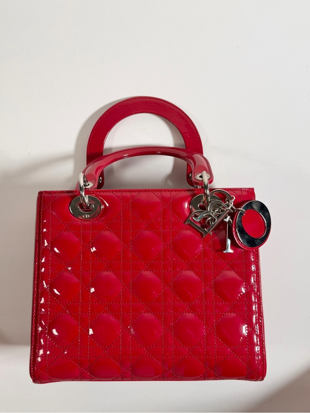 Christian Dior Lady Dior Patent Bag Rouge Red